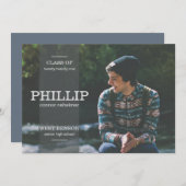 Banner Gray Foto Abschluss Einladung (Vorne/Hinten)