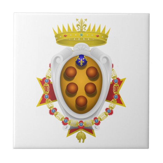 Banner Großherzogtum Toskana Fliese (Vorderseite)