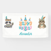 Banner "Happy Birthday" für personalisiertes Holz (Horizontal)