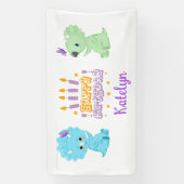 Banner "Happy Birthday" personalisiert Dinosaur (Vertikal)