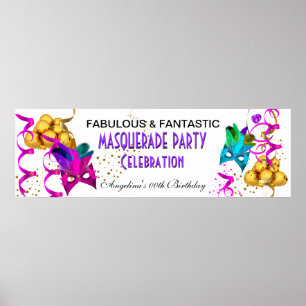 Banner MASQUERADE Geburtstagspartei Mehrfarbig Poster
