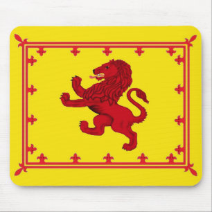 Banner mit aufbäumendem Löwen Mousepad