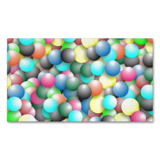Banner mit farbigen Balloons Magnetische Visitenkarte (Vorderseite)