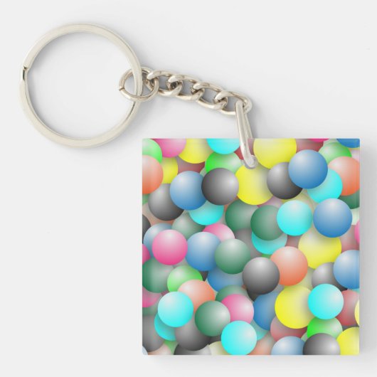 Banner mit farbigen Balloons Schlüsselanhänger (Vorderseite)