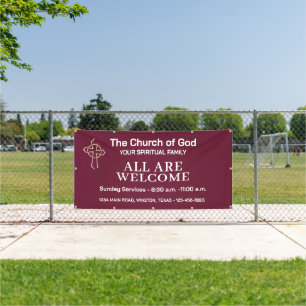 Banner mit Logo zum Willkommen in der Crimson-Kirc