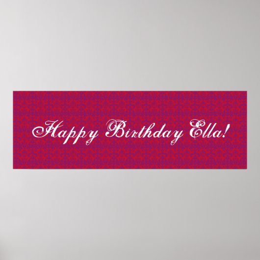 Banner mit rotem und Lila Damaskus Poster (Vorne)