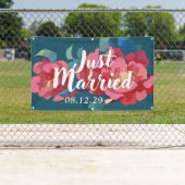 Banner Modern Florals Just Married (Insitu)
