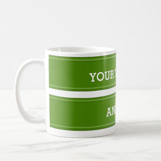 BANNER Olivgrün Gefälle + Ihr Text Kaffeetasse (Links)
