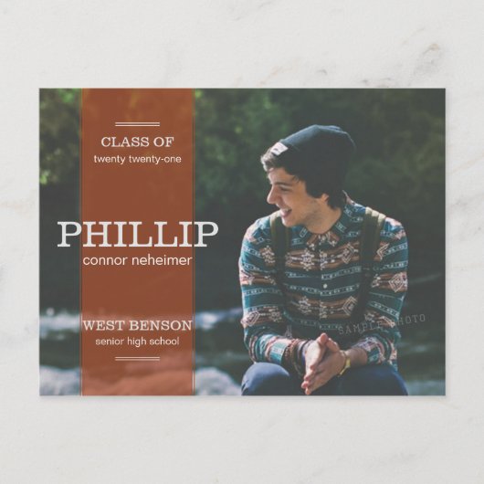 Banner Orange Foto Abschluss Ankündigung (Vorderseite)