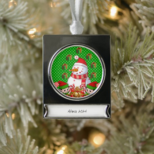 Banner Ornament Elf Snowman (Baum)