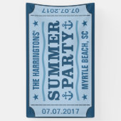 Banner "Party Ticket" für individuelle Name, Datum (Vertikal)