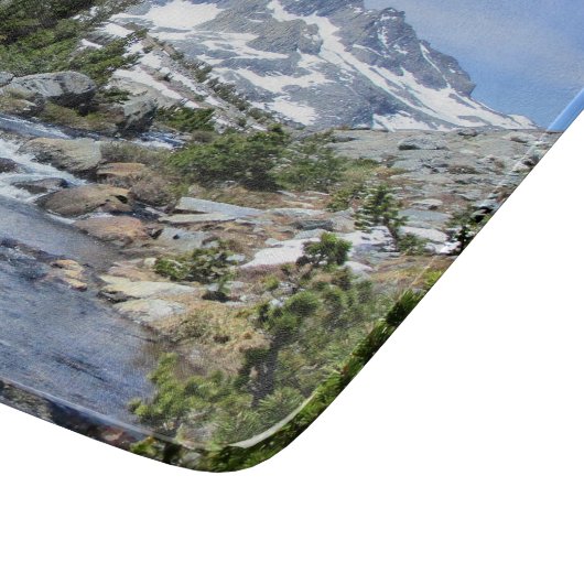 Banner Peak von Tausend Inseln - Sierra Nevada Schneidebrett (Ecke)