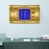 Banner Prince Baby Dusche Blue Gold 2 (Messeveranstaltung)