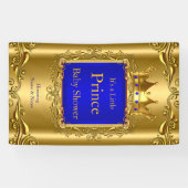 Banner Prince Baby Dusche Blue Gold 2 (Horizontal)