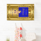 Banner Prince Baby Dusche Blue Gold Brünett 2 (Insitu)