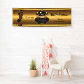 Banner Prince Baby Shower Black Gold Ethnic (Insitu)