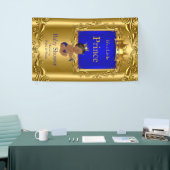 Banner Prince Baby Shower Blue Gold Ethnic 2 (Messeveranstaltung)