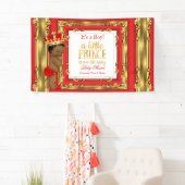 Banner Prince Baby Shower Regal Red Gold Ethnic (Insitu)