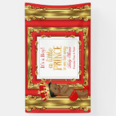 Banner Prince Baby Shower Regal Red Gold Ethnic (Vertikal)