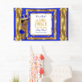 Banner Prince Baby Shower Royal Blue Gold Ethnic (Insitu)