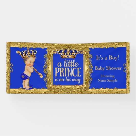 Banner Prince ist auf dem Weg Blue Gold Brünett Bo (Horizontal)