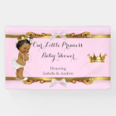 Banner Princess Baby Dusche Rosa Weiß Gold (Horizontal)