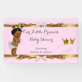 Banner Princess Baby Dusche Rosa Weißes Gold Ethni