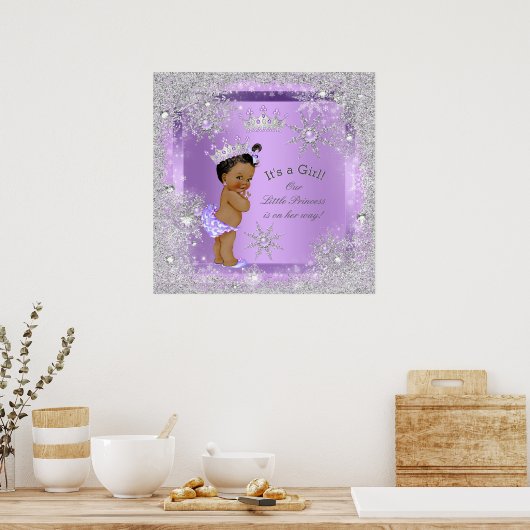 Banner Princess Baby Shower Lilac Ethnic Poster (Küche)
