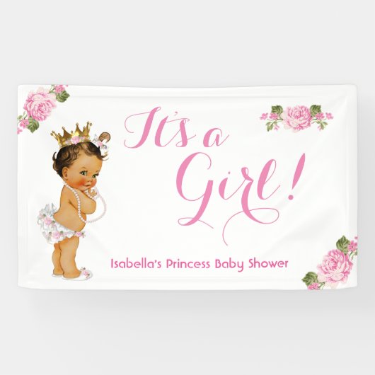 Banner Princess Babydusche Rosa Brünett (Horizontal)