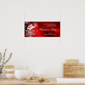 Banner Sparkle Snowflake Rotes Weihnachtsfest Part Poster (Küche)