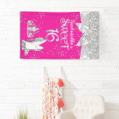 Banner Sparkle Tiara Heelse Sweet 16 Hot Pink (Insitu)