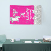 Banner Sparkle Tiara Heelse Sweet 16 Hot Pink (Messeveranstaltung)