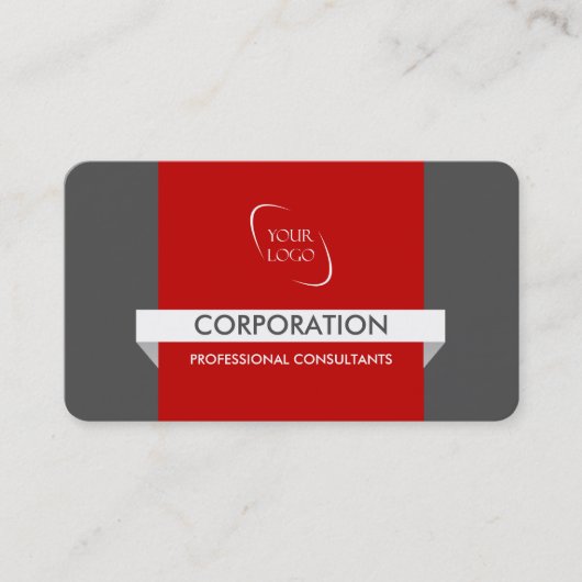 Banner und Logo berufliche rote Visitenkarten Visitenkarte (Vorderseite)