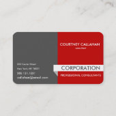 Banner und Logo berufliche rote Visitenkarten Visitenkarte (Rückseite)