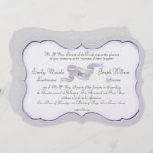 Banner und Scallops für Silber und Lavendel Einladung (Vorne/Hinten)