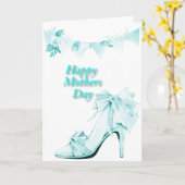 Banner und Schuhe in Aquamarin Karte (Gelbe Blume)