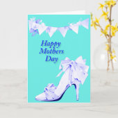 Banner und Schuhe in blau und Aquamarin Karte (Gelbe Blume)