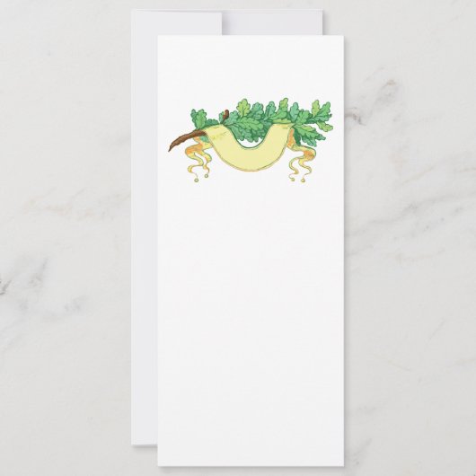 Banner und Zweig der grünen Eicheneiche-Blätter (Vorderseite)