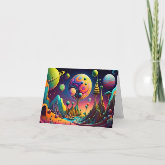 Banner-Vorlage für psychedelische Räume Dankeskarte (Vorderseite)