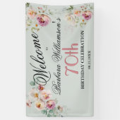 Banner Watercolor Floral 70th Birthday Welcome (Vertikal)