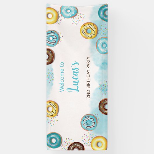 Banner "Willkommen" für den 1. Geburtstag. (Vertikal)