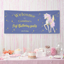 Banner willkommen zum ersten Geburtstag mit Einhor