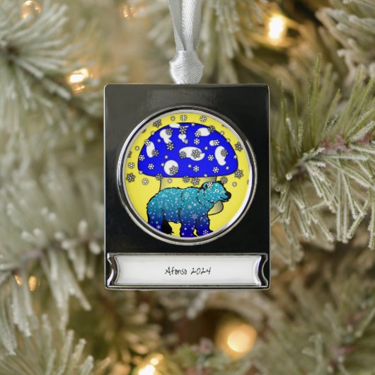 Banner-Zierbär Snow Polar Banner-Ornament Silber (Baum)