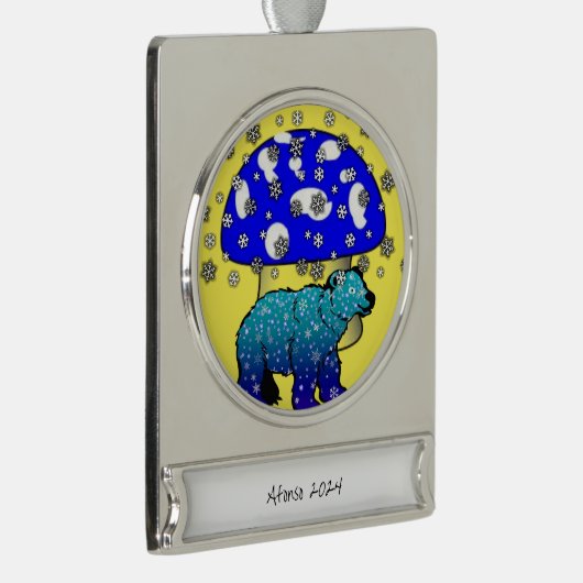 Banner-Zierbär Snow Polar Banner-Ornament Silber (Rechts)