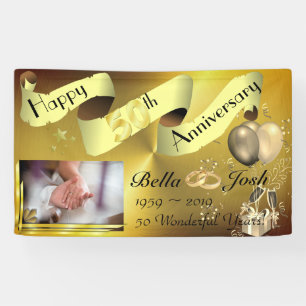 Banner zum 50. Geburtstag der Hochzeit mit Foto