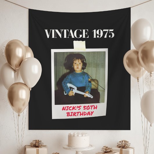 Banner zum 50. Geburtstag Hallo Fünfzig Geburtstag Wandteppich