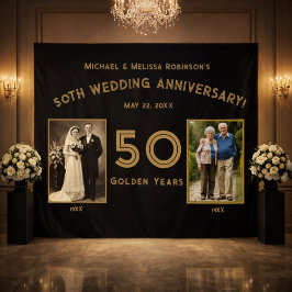 Banner zum 50. Hochzeitstag - Goldene Jahre Pho Wandteppich