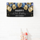Banner zum 60. Geburtstag Blue Gold Balloons (InSitu)