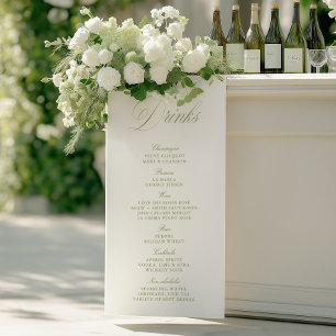Banner zum eleganten Menü "Green Wedding Drinks Ba