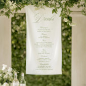 Banner zum eleganten Menü "Green Wedding Drinks Ba
